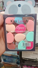12pcs Mini Finger Powder Puff Set Air Cushion Sponge Concealer Foundation Makeup