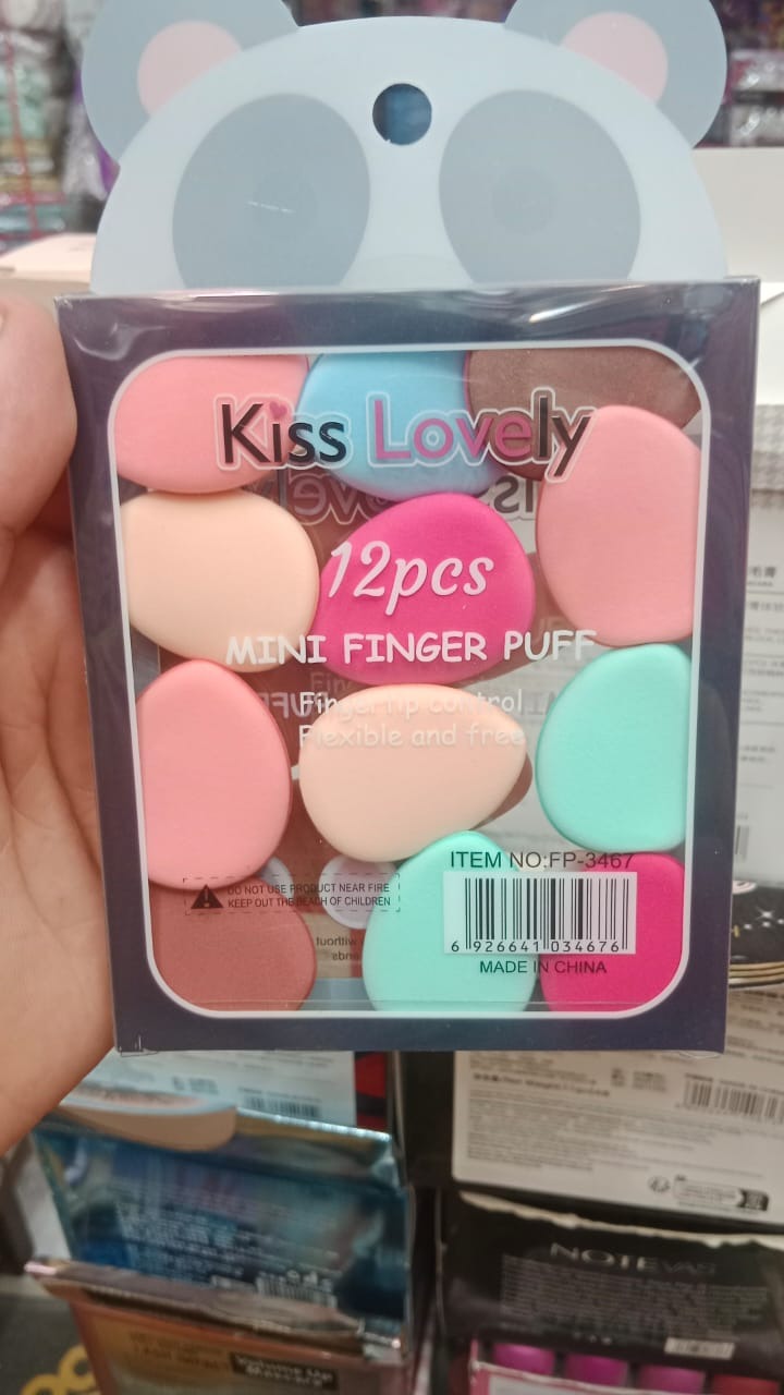 12pcs Mini Finger Powder Puff Set Air Cushion Sponge Concealer Foundation Makeup
