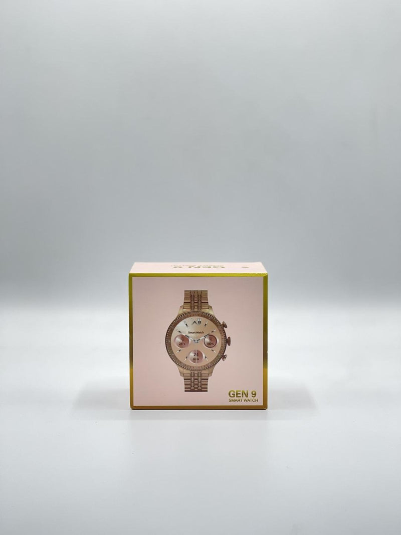 Gen 9 All-in-One Women's Smartwatch / Pink Silicone & Diamond Gold Straps