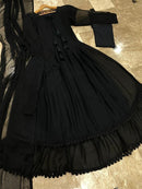 3 Pcs Women's Stitched Chiffon Embroidered Maxi Suit