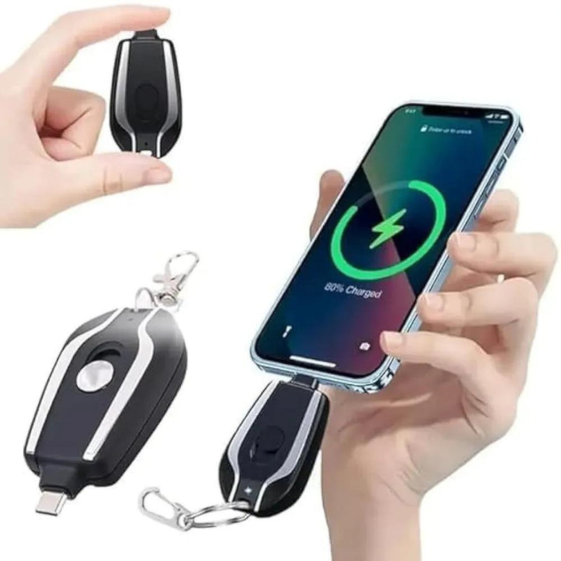 Telescopic Retractable USB Charging Cable Keychain Power Bank