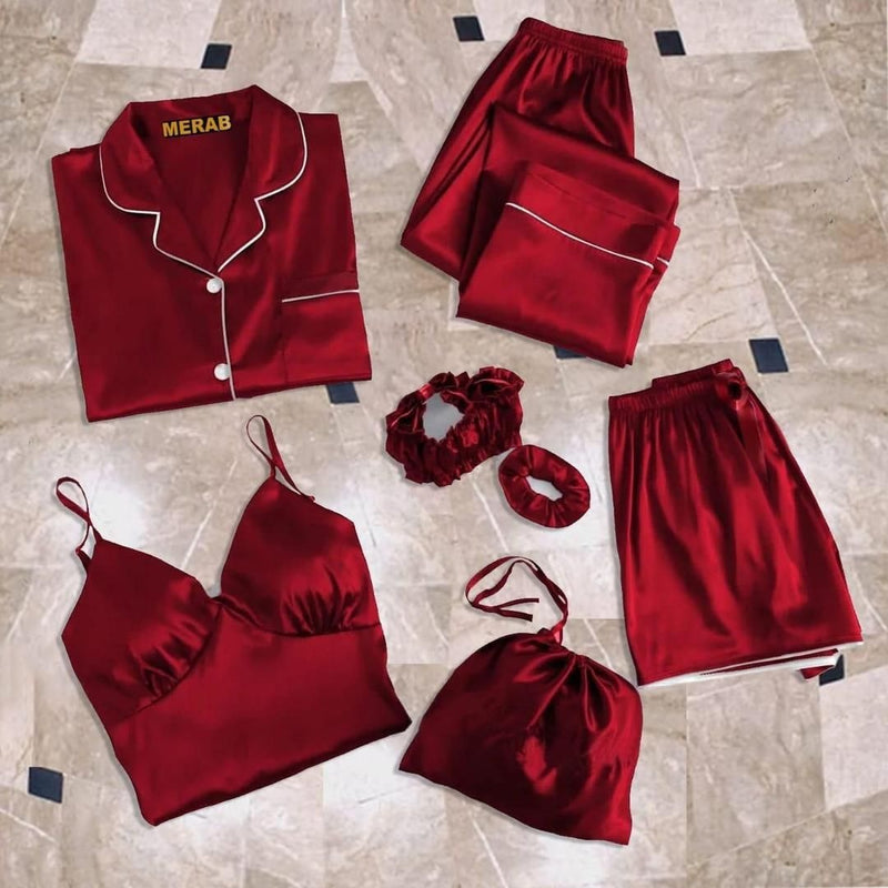 Silk Lace Camisole Set - Lightweight & Comfortable - 1 Pcs in Maroon