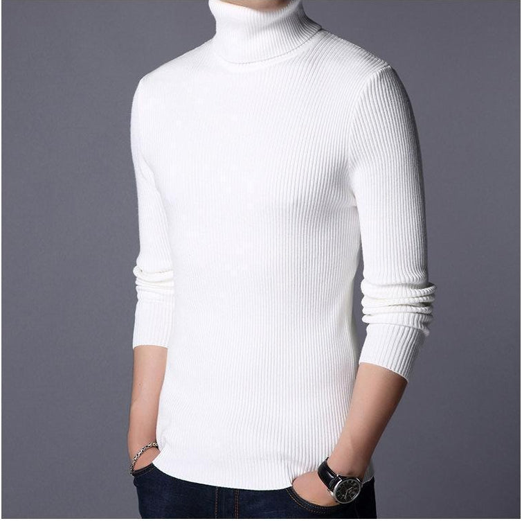 1 Pc Men's Ribbed Plain Highneck